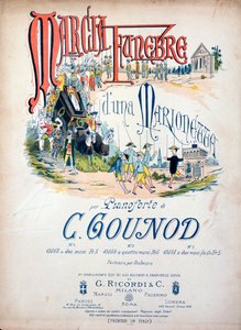 Frontispício da Marcha Funerária de um Marionete de Charles Gounod de Unknown artist