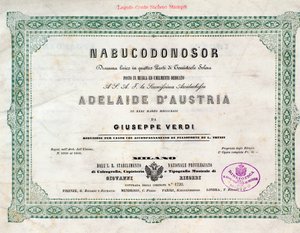 Frontispício da partitura da ópera Nabucco de Giuseppe Verdi de Unknown artist