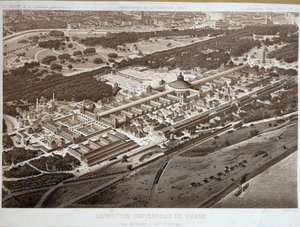 Vista geral da Exposição Mundial de 1873 em Viena. de Unknown artist