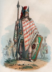 Germain chefe (os bárbaros alemães). Gravura de 1868 no "Histoire de Belgique desde os tempos primitivos até o fim do regimento de Leopoldo I" de Theodore Juste (1818-1888). Coleção privada. de Unknown artist