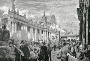 Império Alemão ou Segundo Reich (1871-1918): Manifestação socialista na Praça do Mercado de Berlim, 25 de Fevereiro de Unknown artist