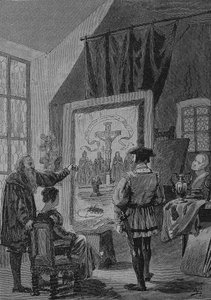 Guerra dos Camponeses Alemães (1524-1526): Jos Fritz, o pintor de Heilbronn, Jos Fritz (nascido em 1470 e falecido em 1525) foi o iniciador dos movimentos Bundschuh em Untergrombach, nos feudos e no Alto Reno de Unknown artist