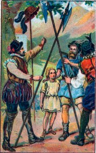Guillaume Tell (William Tell) (heróis lendários da independência suíça) recusou-se a curvar-se ao chapéu. Cromolitografia do final do século XIX. de Unknown artist