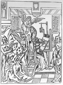 Heresia e Ortodoxia a disputar o teólogo. de Unknown artist