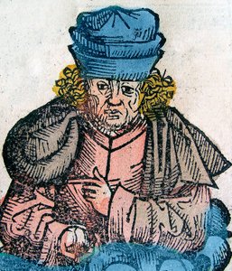 Herodote (Herodotos, 484-425 aC), historiador grego - HERODOTUS 490-425 aC, historiador grego - talha da Crónica de Nuremberga de Unknown artist