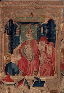 História de Saint Piat e Saint Eleuthère, Cena 9 Saint-Éleuthère é confirmada como bispo de Tournai (Au boin saint l