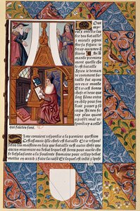História da impressão: o editor Antoine Verard (? -1513) que compõe o seu livro. A partir de um manuscrito de 1494. de Unknown artist