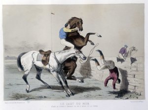 Andar a cavalo: Le jump du mur, Steeple - em "Le Centaure". de Unknown artist