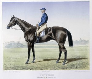 Andar a cavalo: Pretender, vencedor do derby inglês de Unknown artist