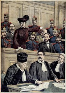 Caso Humbert: o julgamento de Therese Humbert (1856-1918), representada por um bandido francês, que fingiu ser a herança de um milionário americano. 1903 Coleção privada de Unknown artist