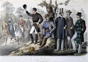 Roupas de caça, "Le Journal des tailors". de Unknown artist
