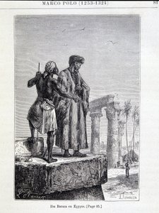 Ibn Battuta (1307-1377) no Egito - em "Discovery of the Earth" por Jules Verne de Unknown artist
