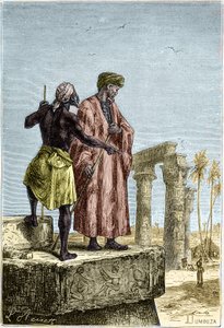 Ibn Battuta (1307-1377) no Egito - em Discovery of the earth por Jules Verne de Unknown artist