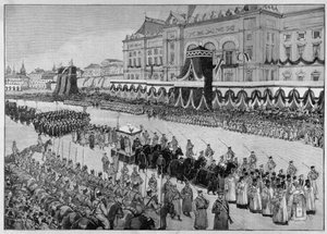 Ilustração representando o funeral do czar Alexandre III em 1894. "O Mundo Ilustrado". de Unknown artist