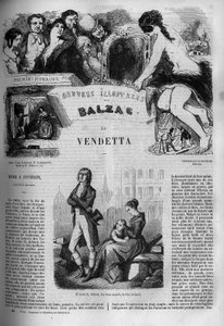 Ilustração de "La Vendetta", romance de Honore de Balzac (1799-1850). de Unknown artist