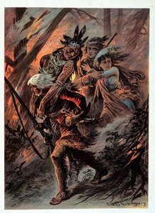 Ilustração de "Meias de Couro" de F. Cooper de Unknown artist