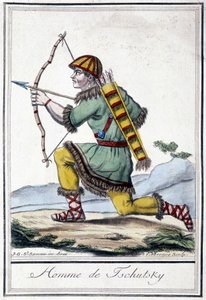 Ilustração de um caçador russo (Tschutsky) no século XIX. de Unknown artist