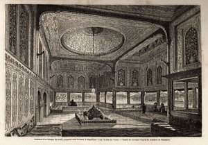 Dentro de um quiosque do serail em Constantinopla (atual Istambul), construído sob Soliman o Magnífico ou Suleyman 1º (1495-1566) de Unknown artist