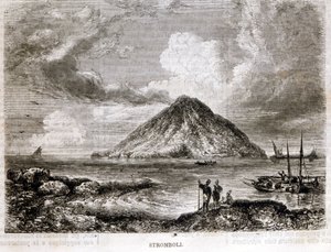 Ilha de Stromboli, no século XIX. de Unknown artist
