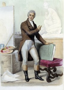 Jacques Louis David pintor e caricaturista francês (1748-1825) em Ed. Mennechet, "Le Plutarque francais" (1748-1825) de Unknown artist