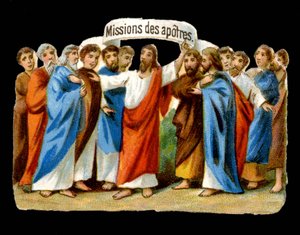 Jesus confia as suas missões aos apóstolos - Chromo. de Unknown artist