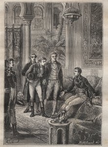 Viagem (1798) de Frederic Conrad (Konrad) Hornemann (1772-1801) a Fezzan (Líbia): Hornemann é recebido por Bonaparte no Cairo (Egito) - ilustração de "Os Grandes Marinheiros do século XVIII". de Unknown artist