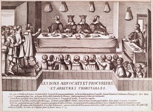 Justiça sob o reinado de Henrique IV: advogados e procuradores (Gravura de Unknown artist