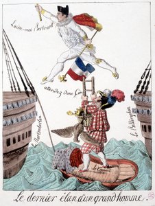 O último impulso de um grande homem: a caricatura de Napoleão e do General Bertrand - em "Napoleon 1st, caricaturas, coleção de bonecos", Paris de Unknown artist