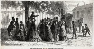 Le preche en plein air, em Londres, desenho de Durand Brager, para ilustrar Uma excursão aos bairros pobres de Londres, em 1862, de L.Simonin. Gravura em "Le tour du monde", editado por Edouard Charton de Unknown artist