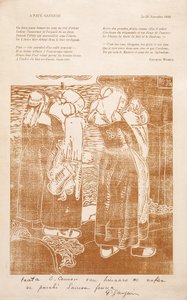 Les Bretonnes (The Breton Women) (impressão em bloco de madeira) de Unknown artist