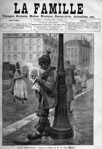 Pequena Chaminé. Gravura da pintura do M.H. Van Muyden. Capa do jornal "La famille" de 1888. de Unknown artist