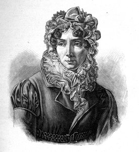 Madame de Genlis - Retrato de Stéphanie Felicita a Crista de Saint Aubin (Saint-Aubin) (1746-1830), Condessa de Genlis, mulher francesa de letras. de Unknown artist