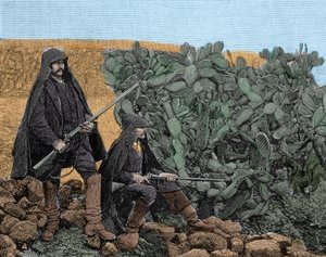 Máfia (Cosa nostra) na Sicília: jovens membros picciotti da máfia, no final do século XIX. de Unknown artist