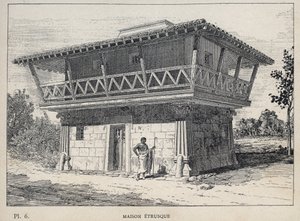 Casa Etrusca - gravura de 1889 em "Histoire de habitation humaine à l