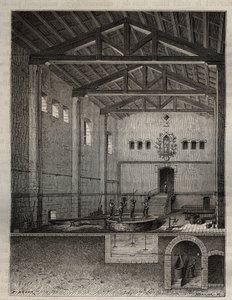 Fabricação de sabão - A Indústria de Sabão - Operação da liquidação do sabão branco, com um corte na parte inferior da fieira - gravação em 