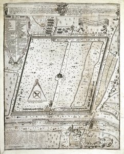 Mapa do lazaret de Milão durante a Grande Peste de Milão em 1630 (Sorteio de Unknown artist