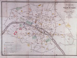 Mapa da cidade de Paris, em 1840. de Unknown artist