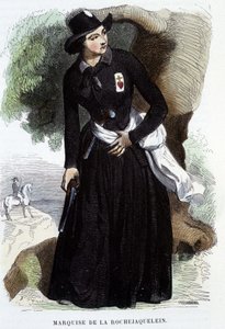 Marquise de La Rochejaquelein (ou La Rochejacquelein) (1772 - 1857) (sobre o peito a insígnia dos Vendéens), gravura do século XIX de Unknown artist