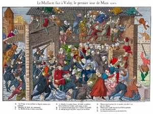 Massacre da população protestante em Wassy (Vassy) em 01/03/1562 pelo povo de Guise (início das Guerras Religiosas) de Unknown artist