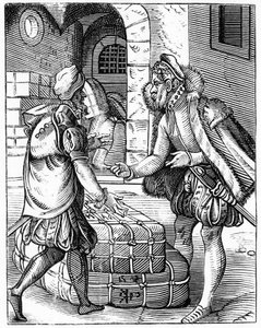 Comerciantes - em "De Artibus Illiberalibus et Mechanicis,..." de Unknown artist