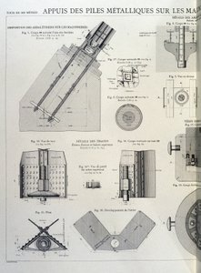 Estacas metálicas da Torre Eiffel - desenho industrial de Unknown artist