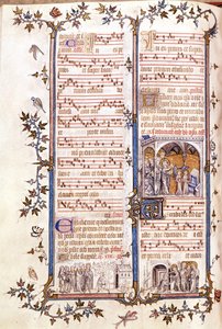 Missal de Saint Denis, por volta de 1350. Miniaturas representando Clotaire (Clothaire) e Dagobert. de Unknown artist