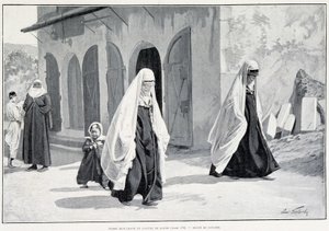 Mulheres muçulmanas na Bósnia. Em Tour du monde 1/1896. de Unknown artist