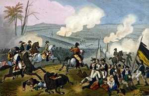 Napoleão na Batalha de Marengo, contra os austríacos, em junho de 1800. de Unknown artist