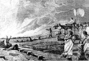 Nero observa o fogo de Roma. de Unknown artist