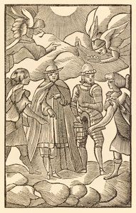 Agora, olhe agora como os santos peregrinos cavalgam, Nuvens são suas Carruagens, Anjos são seu guia dos peregrinos Progresso deste mundo, àquele que está por vir John Bunyan (1628-1688) Christian an de Unknown