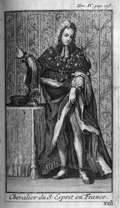 Ordem dos Cavaleiros do Espírito Santo (Ordem do Espírito Santo) na França no século XVI. Na "História das ordens militares ou cavaleiros, das milícias seguras e rotineiras de ambos os sexos, que foram estabelecidas até o presente. Edição tomada de Unknown artist