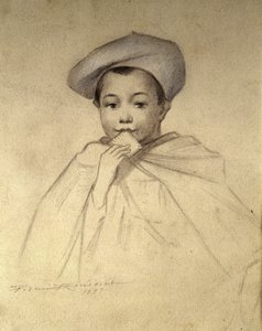 Retrato original usado como logotipo para as caixas de biscoitos "LU". de Unknown artist