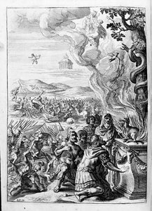 Ovide (Ovidius) - ilustração para o livro 15 - (P. Ovidii Nasonis Metamorphose libri XV um notis TH. Farnabii.) nota de Thomas Farnaby (Farnabia) (1575-1647) de Unknown artist