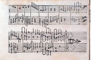 Página de “” Tablatura; Livro 1 ”” de Gerolamo Cavazzoni de Unknown artist